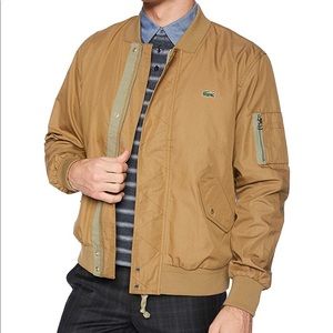 NWOT LACOSTE • textured beige  bomber jacket